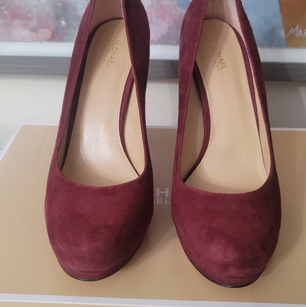 Michael Kors Burgundy Suede Chunky Platforms